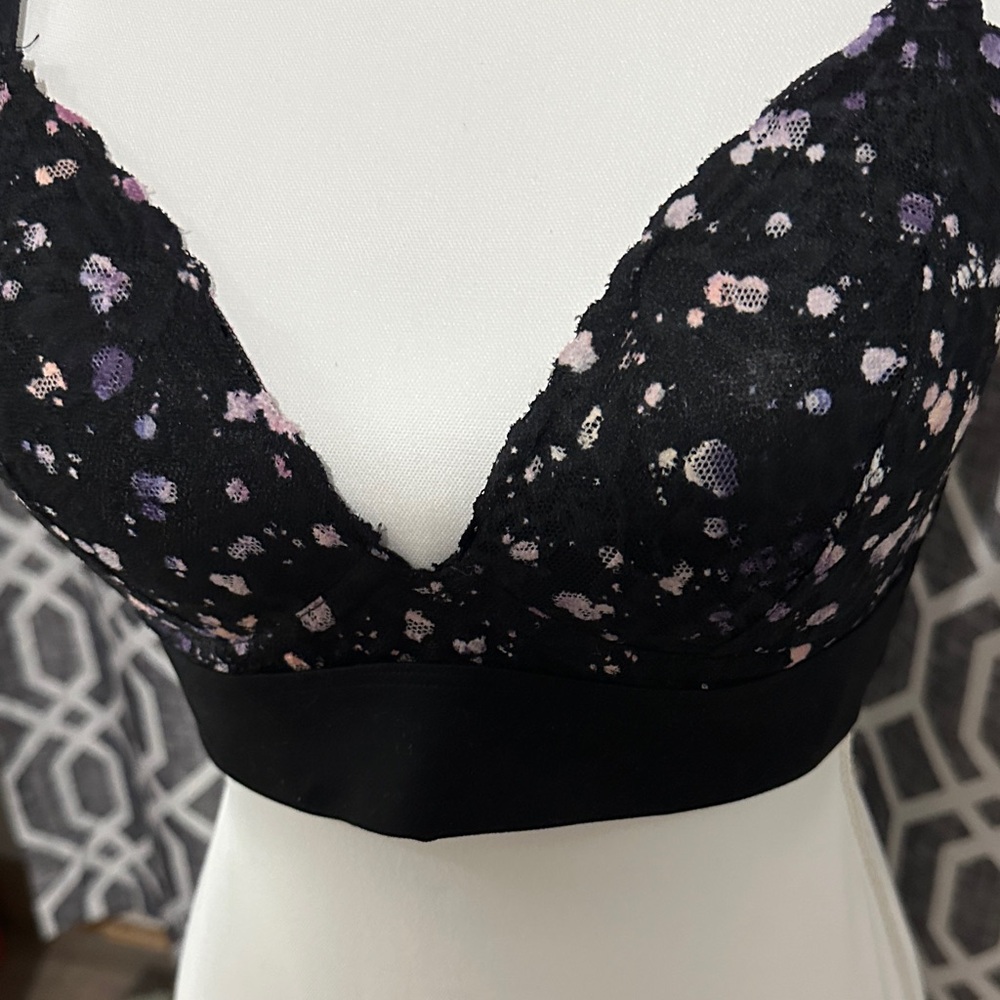 Victoria's Secret Black and Purple Lace Bra